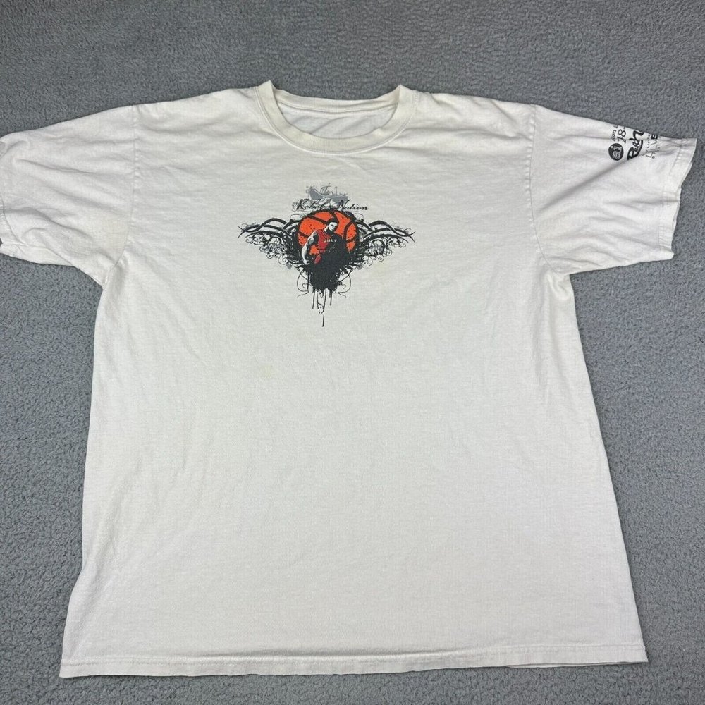 UNLV Rebel Nation White T Shirt Men Adult Size XL Running Rebels Used